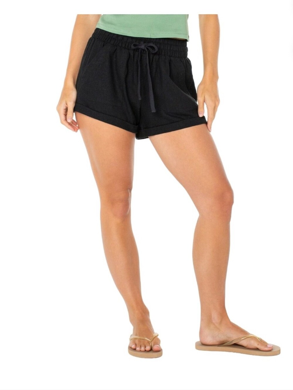 Roxy Black Drawstring Shorts